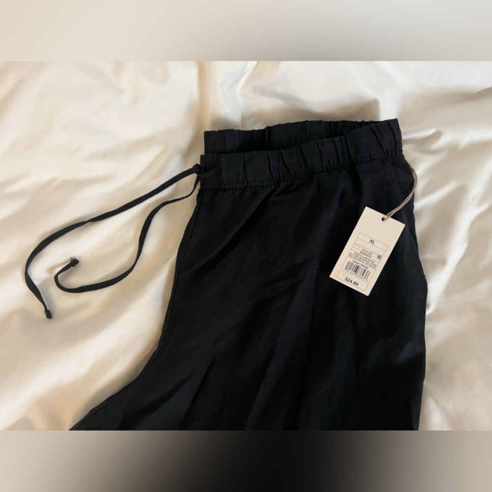 Black linen pants